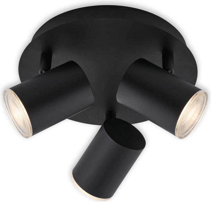 Briloner LED bathroom spotlight, black, excl. 3xLED/GU10 (GU10)
