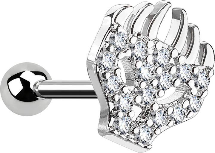 Image du produit Star Piercing Micro Barbell silber Flammenkopf (Acier chirurgical 316L, Laiton)