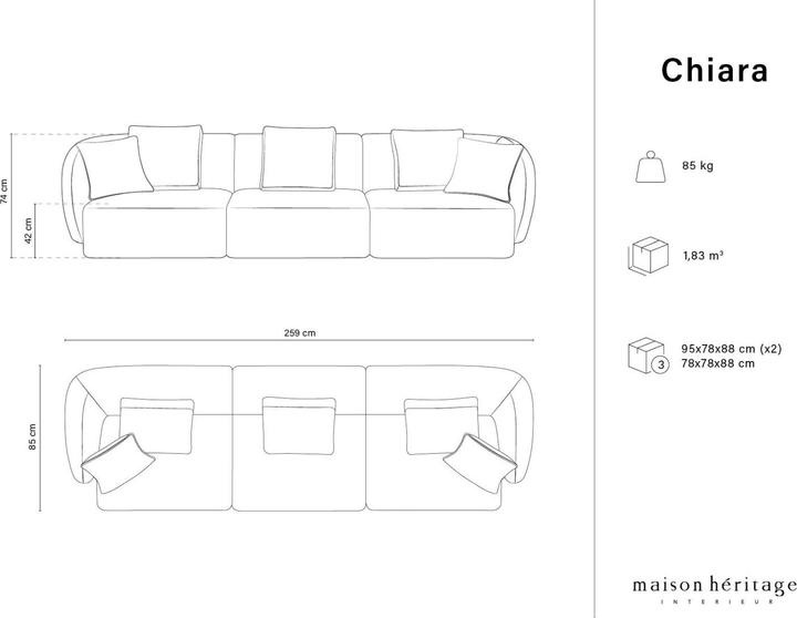 Produktbild Maison Heritage Chiara (3-Sitzer, 2-Sitzer, 4-Sitzer)
