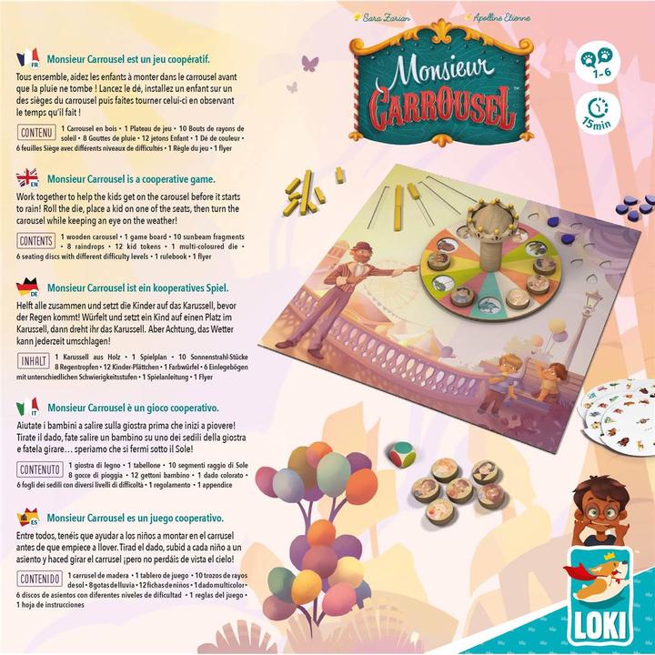 Actual product image Loki Kids 515729 - Monsieur Carrousel, Board Game, for 1-4 Players, from 4 Years (English)