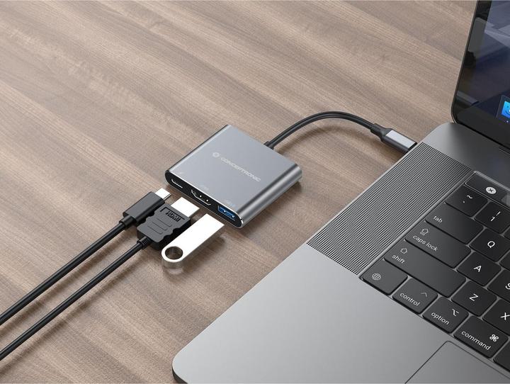 Produktbild Conceptronic USB Typ-C zu (HDMI, USB Typ-C, USB-A, 25 cm)