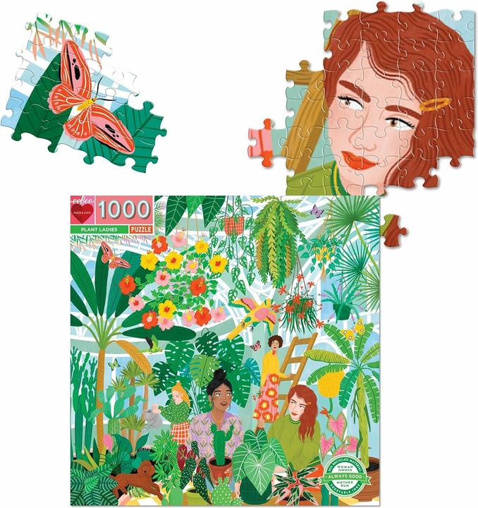 Actual product image Eeboo Round Puzzle 1000 pieces - Green Fingers (1000 pieces)