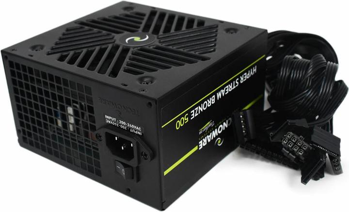 Actual product image Tecnoware ATX Hyper Stream Bronze 500W Power Supply for PC, 4.7 Inch Silent Fan, 1 Conector 20+4 pole (500 W)