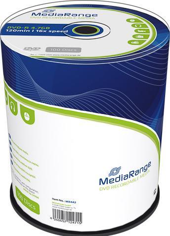 Immagine prodotto MediaRange DVD-R media 4.7GB, 16x, confezione da 100 (100 x)