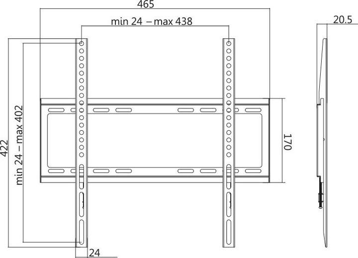 Image du produit LogiLink Support mural pour TV (Mur, 55", 35 kg)