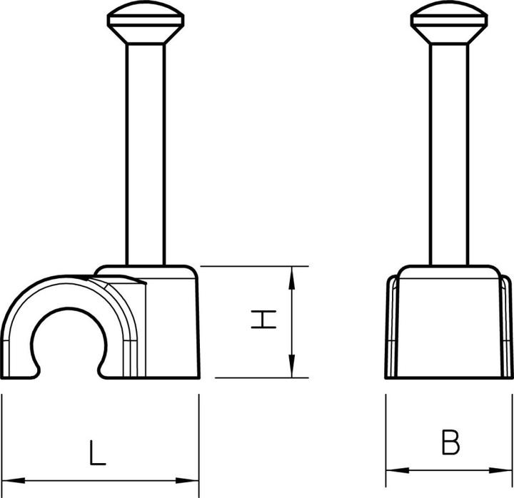 Actual product image OBO Bettermann BETTERMA 2006 35 LGR ISO nail clip 6mm, L35, PP, light grey, 200635LGR