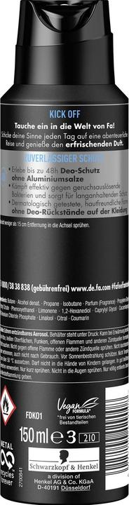 Produktbild Fa Deo Spray Men Kick-Off 150 ml (Spray, 150 ml)