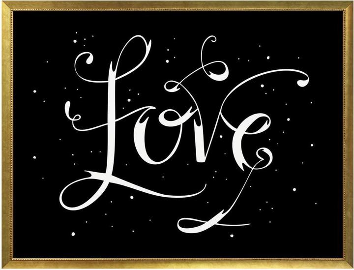 Actual product image Trenddeko Handlettering Love - black negative (30 x 24 cm)