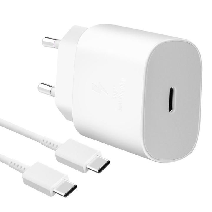 Actual product image Samsung EP-TA800EWE + EP-DG980BWE 25W Travel Charger + USB-C/USB-C Data Cable White (OOB Bulk) (25 W)