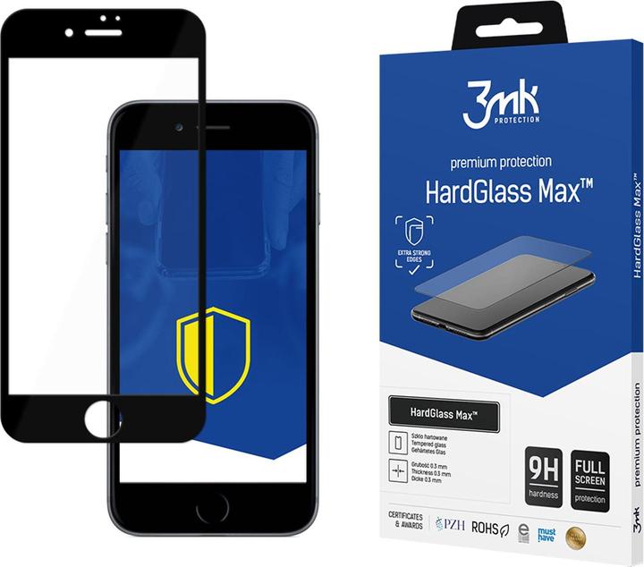 Produktbild 3MK HardGlass Max for iPhone 7 black frame EAN 5901571181950 (1 Stück, Apple iPhone 7)