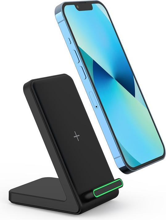 Actual product image Apfelkiste Qi Wireless Charger Induktionsladegerät Ladestation - Schwarz (15W) (15 W)