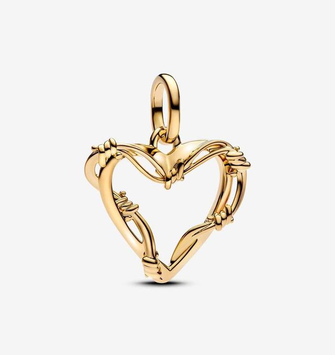 Image du produit Pandora Medallions Wire Heart dangle Charm (14K plaqué or)