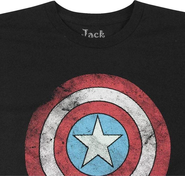 Immagine prodotto Jack Of All Trades Maglietta Capitano America Logo Effetto Invecchiato Uomo (S)