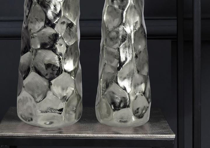 Immagine prodotto FineBuy Vase 2er Set Blumenvase Aluminium Tischvase Hammerschlag Dekovase Modern (2 x)