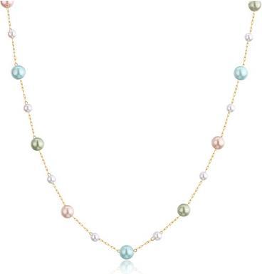 Sagapo S'Agapo Playful Gold-Plated Necklace With Colored Pearls Wisdom Swi08