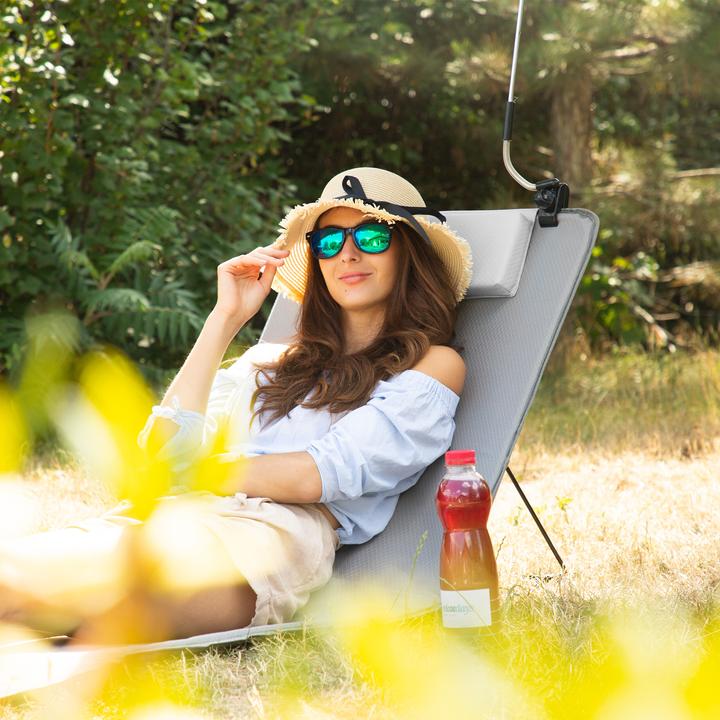 Immagine prodotto Relaxdays Tappetino da spiaggia con ombrello (170 cm)