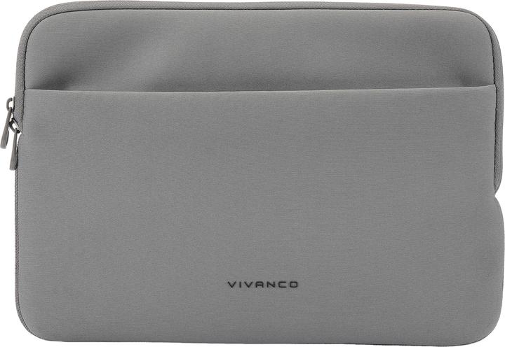 Actual product image Vivanco NEO PRO Notebook Sleeve for 13-14" devices, incl. front compartment, grey, neoprene (14")
