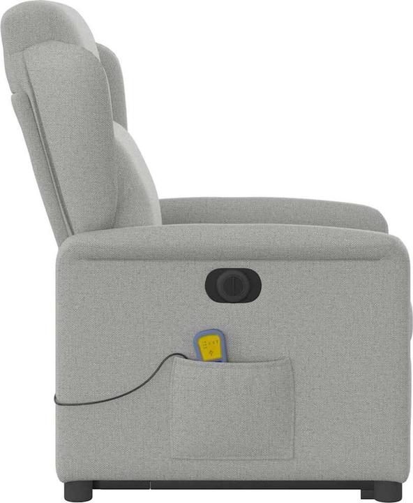 Immagine prodotto VidaXL Poltrona massaggiante con ausilio per la posizione eretta elettrica in tessuto grigio nuvola