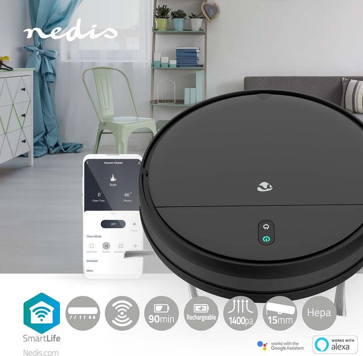 Actual product image Nedis Vacuum cleaner - robot, Black (Robot vacuum)