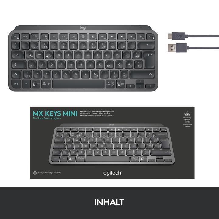 Actual product image Logitech MXKeys Minimalist (Eng. Int., Wireless)