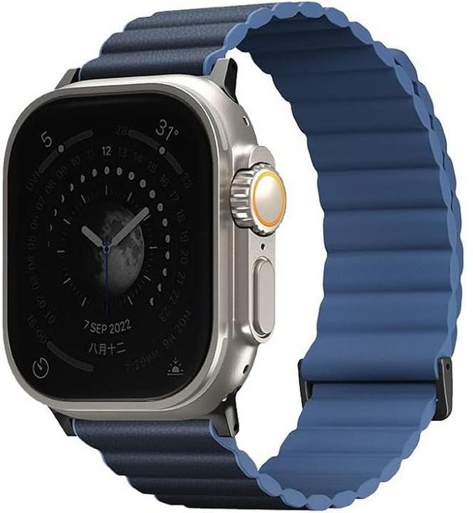 Actual product image Uniq pasek Revix Premium Apple Watch Series 1/2/3/4/5/6/7/8/SE/SE2/Ultra 42/44/45/49mm Edition Rever (Genuine Leather, Silicone, Stainless steel, 44mm)