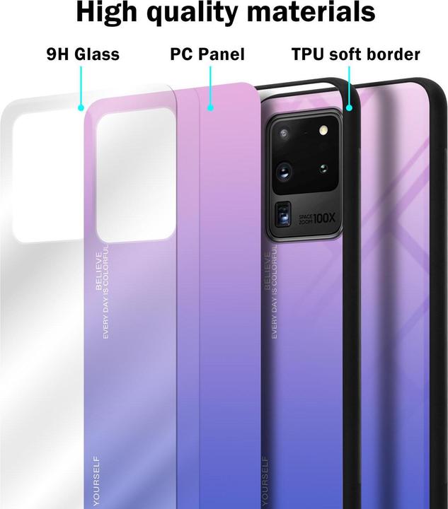 Productafbeelding Cadorabo TPU 2 kleuren glasdekking (Samsung Galaxy S20 Ultra)