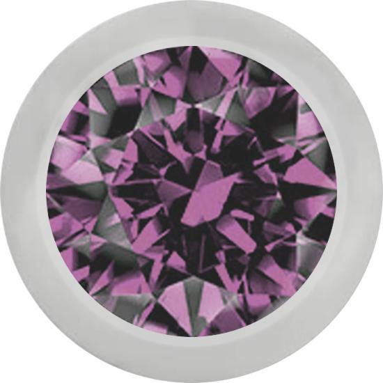 Produktbild Star Piercing Micro Kugel silber mit Kristall hellviolett (Chirurgenstahl 316L)
