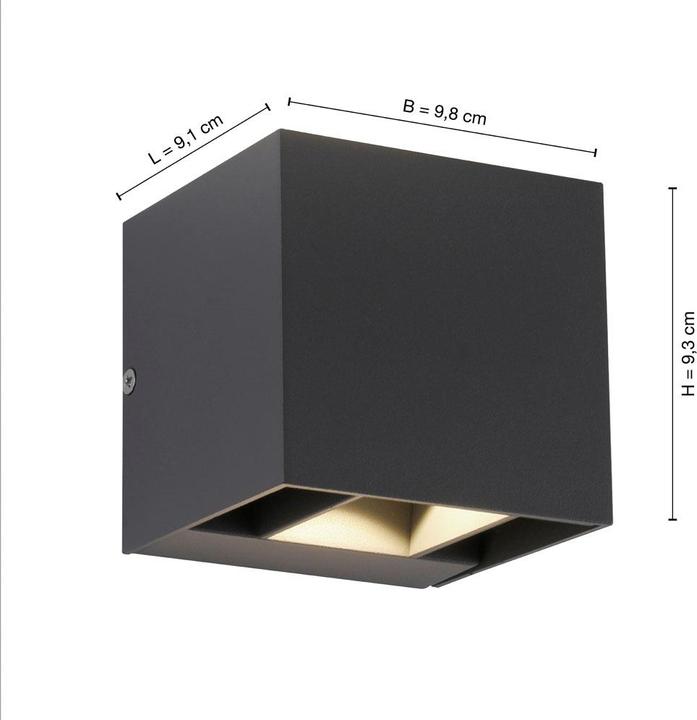 Produktbild Selltec Aussen-Wandleuchte LED CUBE (700 lm, E27, IP54)