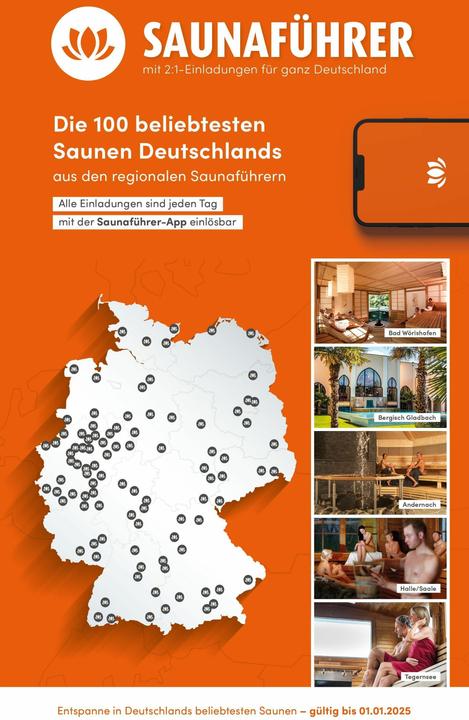 Produktbild Best of Saunaführer - Die 100 beliebtesten Saunen Deutschlands (Deutsch, Thomas Wiege, 2022)