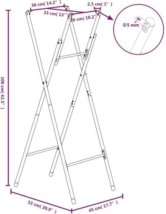 Produktbild VidaXL Tischbein (45 x 55 x 112 cm)