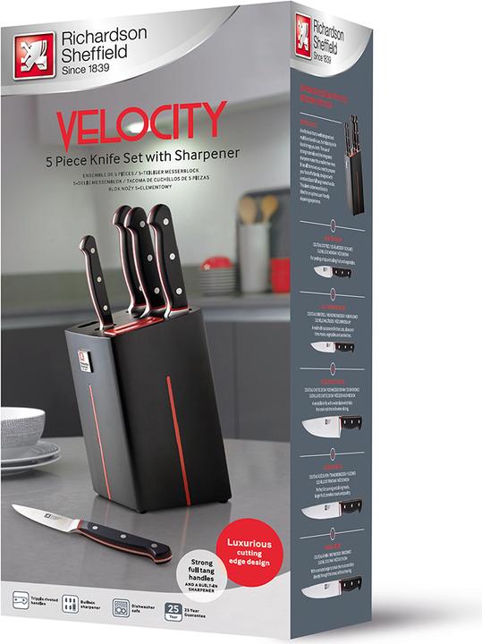 Produktbild Richardson Sheffield VELOCITY Messerblock 5-teilig, schwarz