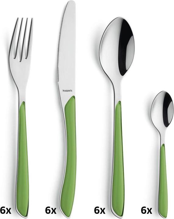 Immagine prodotto Kuppels Set di posate 24 pezzi verde primavera 2214 Prisma (24 Pezzo/i, Set di posate)