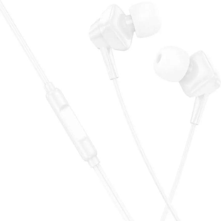 Actual product image Hoco Wired headphones M113 Clear universal digital earphones with microphone iP White (Cable)