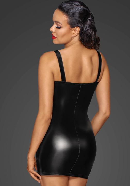 Produktbild Noir Handmade Powerwetlook Minikleid mit Oberteil aus Spitze (L)