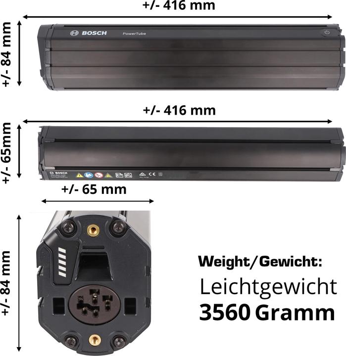 Produktbild Bosch eBike PowerTube 625 BBP291 / vertical (625 Wh, E-Bike Akku)