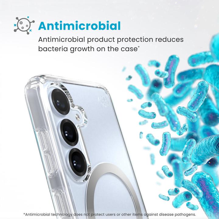 Actual product image speck Presidio2 Clear + Magnet Samsung Galaxy S25/S24 - with Microban (Samsung Galaxy S25)