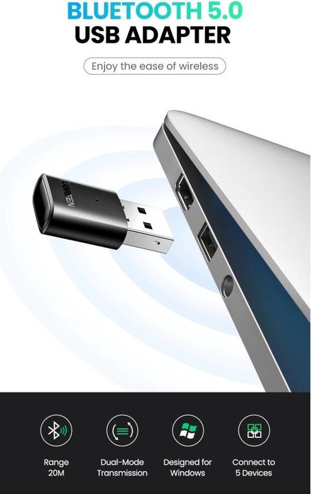 Produktbild Ugreen Bluetooth 5.0 USB Adapter (Sender & Empfänger)