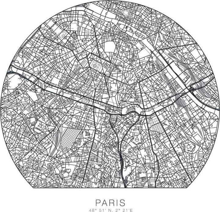 Actual product image Trenddeko City map Paris - round (Ø 50 cm)