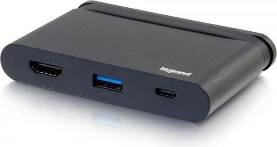 Produktbild C2G USB-C auf HDMI® Adapter mit USB-A und Stromzufuhr (USB-C, 3 Ports)