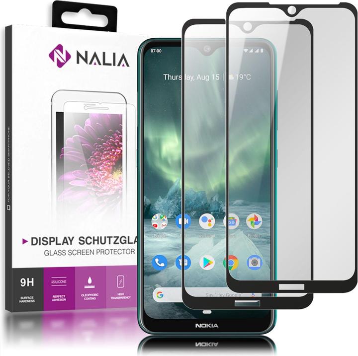 Actual product image Nalia (2-pack) Protective glass (1 Piece, Nokia 7.2)