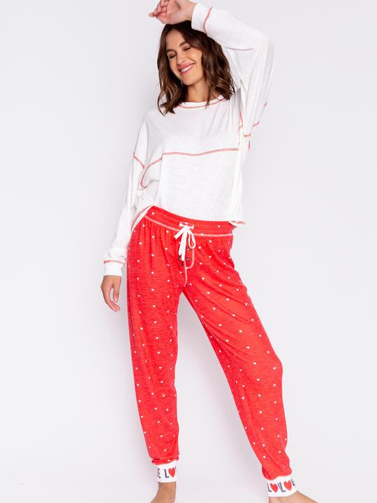 Actual product image Pj Salvage Pyjama bottom "Cozy in love" red/small patterned (XS)