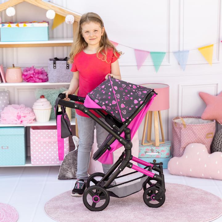 Actual product image Bayer Design 18418AA Combi doll carriage Neo Vario with bag, Pink, Black