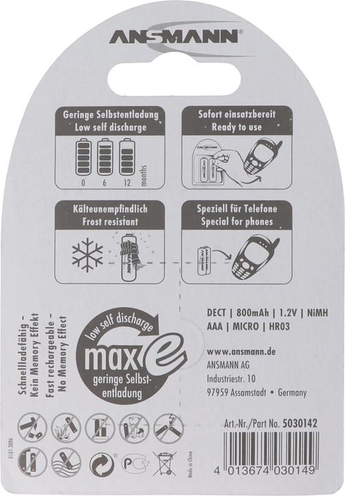 Produktbild Tecxus Telefon Akku AAA ideal für schnurlose DECT Telefon