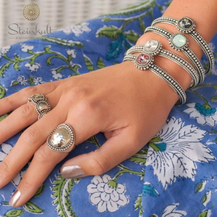 Produktbild Steinkult Cuff "Aisha" (6.50 cm, 18 Kt. Vergoldet, Messing, Kristallstein)