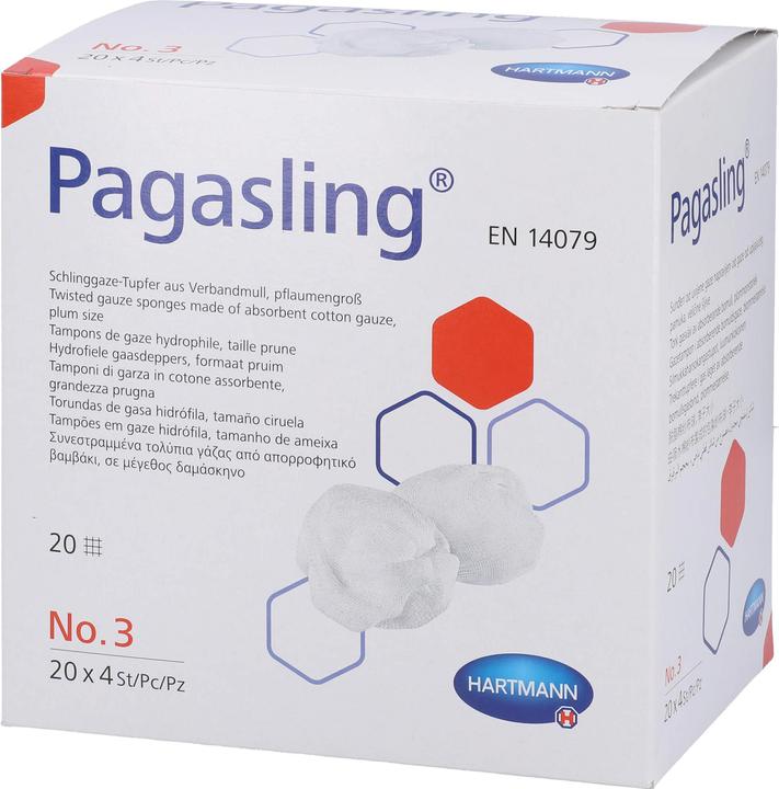 Produktbild Hartmann Pagasling Mulltupfer steril pflaumengross Gr.3, 80 St. Tupfer