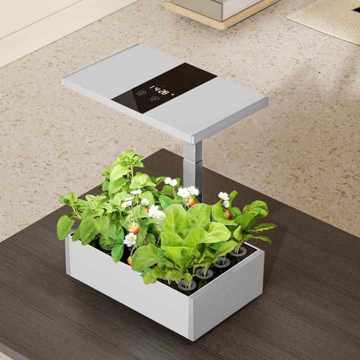 Image du produit Wiltec Système de jardinage d'intérieur blanc Jardin d'herbes aromatiques Mini jardin d'intérieur LED