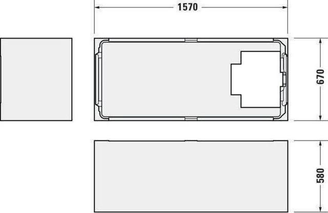 Produktbild Duravit Badewanne D-NEO Einbauversion 1 RS 1600x700mm weiss (130 l, 160 cm, 70 cm)