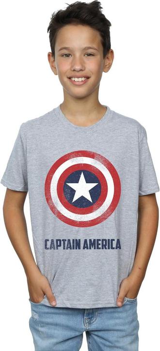 Actual product image Boys Captain America Shield Text T-Shirt (152, 158)