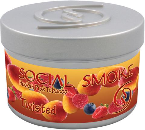 Produktbild Social Smoke Twisted 100 gr. (Pfirsich, Himbeere, Erdbeere, 100 g)
