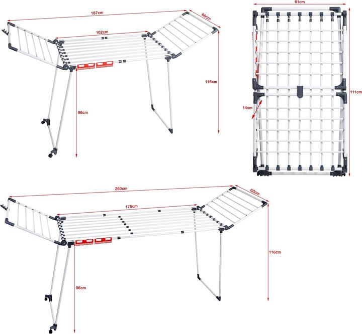 Actual product image Promis MONZA pull-out tumble dryer + 2 large wings (16 m)